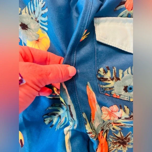 Hurley Boys' Pull on Swim Trunks, Neptune Blue / Parrot Floral, sz Small 8 - 10 - Picture 6 of 6